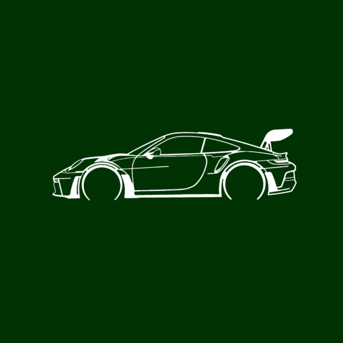 Adesivo LuckyLap con silhouette dell'auto racing GT3 RS