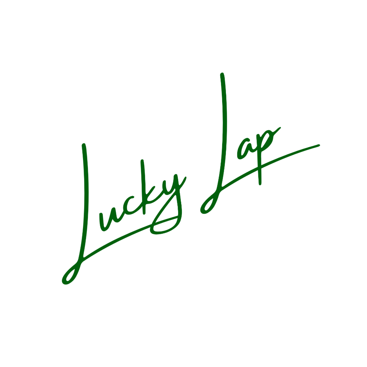 Adesivo con logo LuckyLap su sfondo bianco